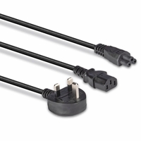 Lindy 30374 2.5m UK 3 Pin Plug To IEC C13 (Kettle) & IEC C5 (Clover) 10 Amp Mains Splitter Extension Cable - Black