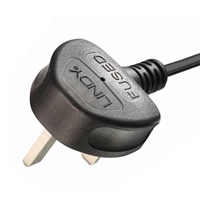 Lindy 30374 2.5m UK 3 Pin Plug To IEC C13 (Kettle) & IEC C5 (Clover) 10 Amp Mains Splitter Extension Cable - Black