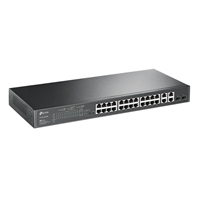 TP-Link TL-SL2428P 24-Port Metal 10/100Mbps + 4-Port Gigabit Smart Switch with 24-Port PoE+ (250W)
