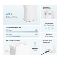 Mercusys MB230-4G 4G+ Cat6 AC1200 Wireless Dual Band Gigabit Router