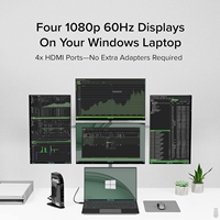 Plugable UD-3900C4 Quad Monitor 96W USB-C PD DisplayLink Certified Docking Station