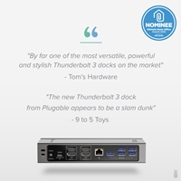 Plugable TBT3-UDZ ThunderBolt and USB-C Dual Monitor 96W USB-C PD Docking Station