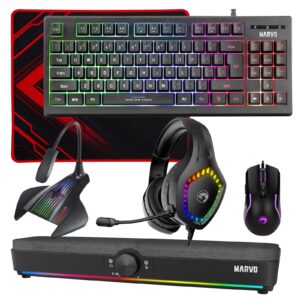 Marvo Scorpion 6-Product Gaming & Streaming Bundle featuring 80% TKL Multimedia Keyboard