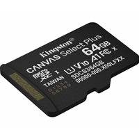 Kingston Canvas Select Plus  SDCS3/64GB 64GB Micro SD UHS-I (U1) Flash Card with Adapter