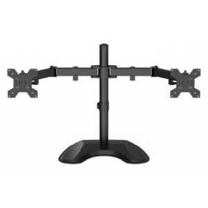 GameMax Dual Monitor Arm Stand LCD Desk Mount Freestanding For Two 13 Inch To 27 Inch Monitors