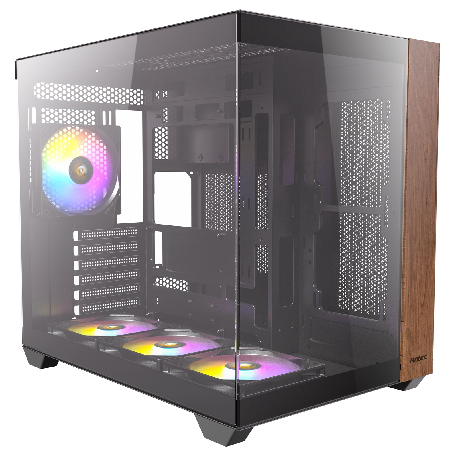 Antec CX800 Wood ARGB Mid-Tower PC Case with 3-Sided Tempered Glass Panoramic View