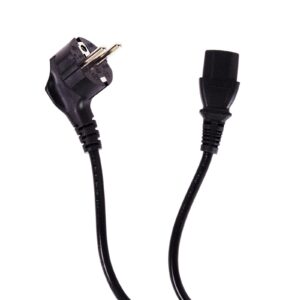 Mixed Length EU 2 Pin Plug To IEC C13 (Kettle)  Mains Extension Cable - Black