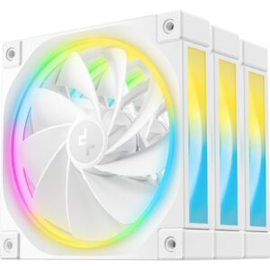 DeepCool FL12 120mm PWM 3 Pack Reverse White Fan - High Performance