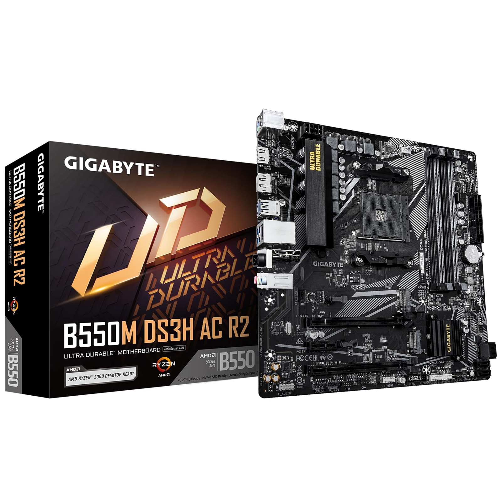 Gigabyte B550M DS3H AC R2 AMD AM4 Socket Micro ATX WiFi 6 Motherboard