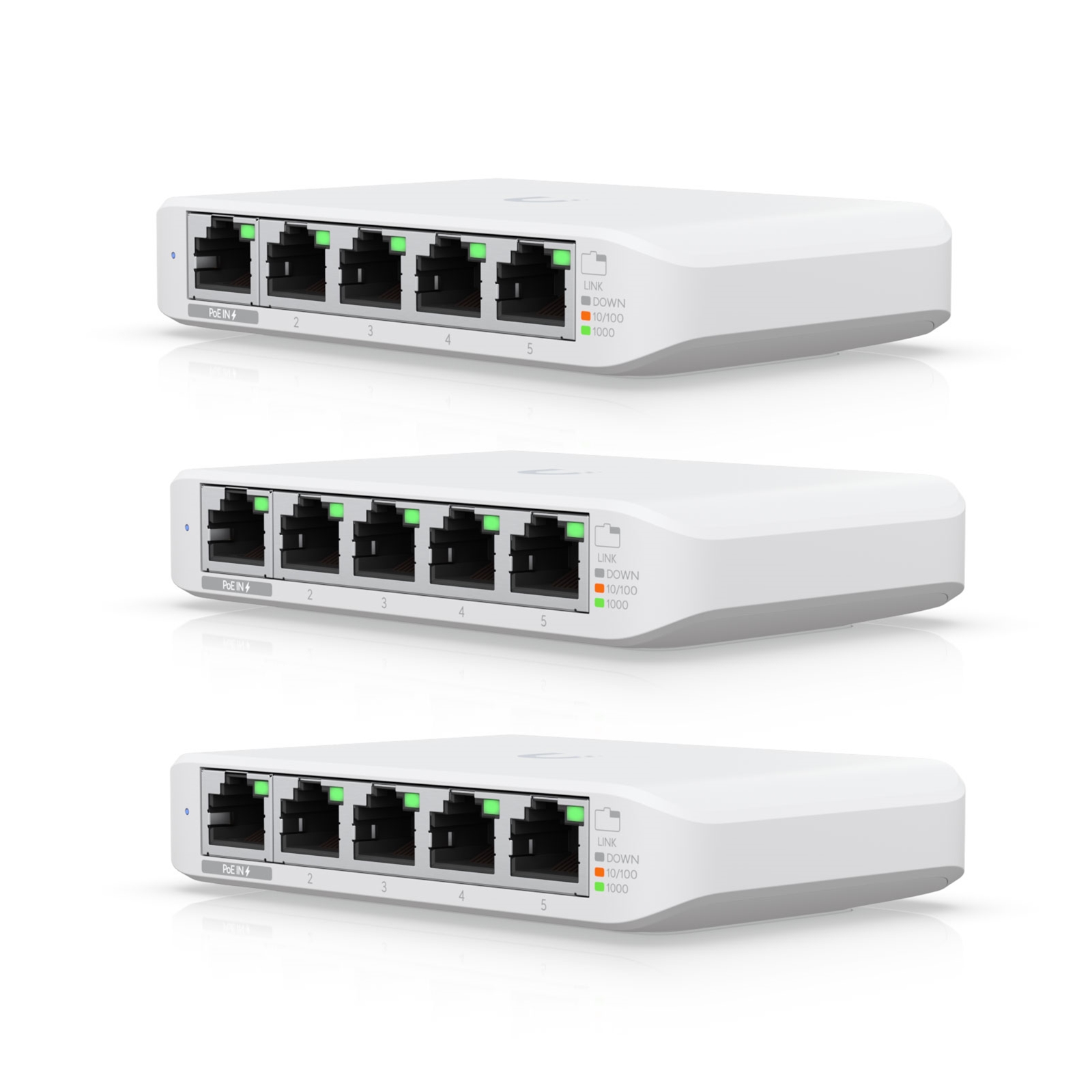 Ubiquiti USW-FLEX-MINI-3 UniFi USW Flex Mini 5 Port Smart Managed POE/USB C Powered Gigabit Network Switch (Triple Pack