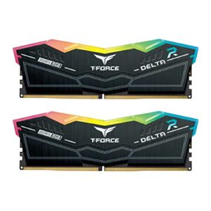 TEAMGROUP T-Force Delta RGB DDR5 Ram 32GB Kit (2x16GB) 5600MHz (PC5-44800) CL36 Desktop Memory Module Ram Black for 600 Series Chipset
