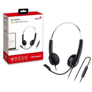 Genius HS-220U-C Copilot AI Ultra Lightweight Headset with Mic