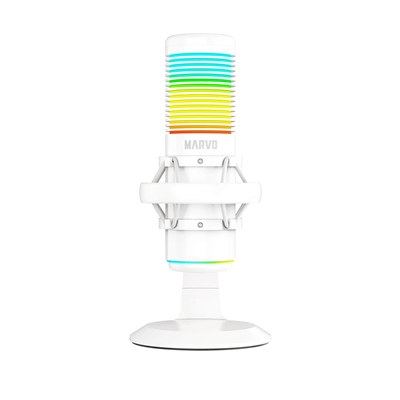 Marvo Scorpion MIC-07 Blast 60 USB RGB Noise Cancelling Wired Gaming Microphone (White)