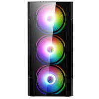 CiT Flash Micro Tower 1 x USB 3.0 / 2 x USB 2.0 Tempered Glass Side & Front Window Panels Black Case with RGB LED Fans