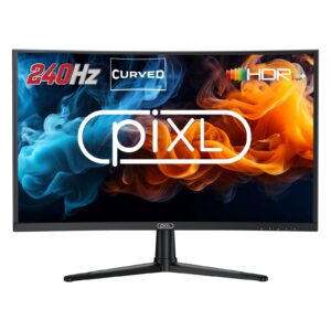 piXL PX27CC301B 27 Inch 240Hz HDR 10+ Full HD Curved Gaming Monitor with 1920 x 1080 Resolution