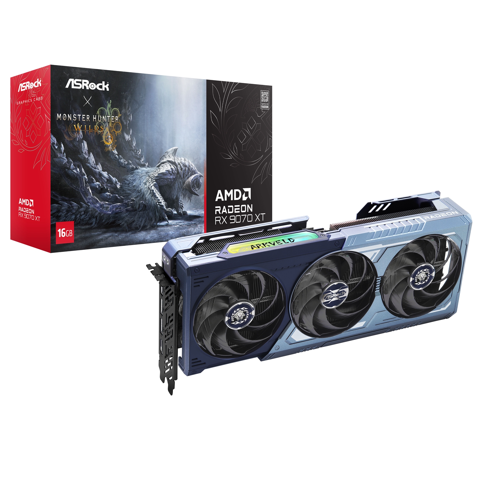 ASRock AMD Radeon RX 9070 XT Monster Hunter Wilds Edition 16GB GDDR6 Graphics Card