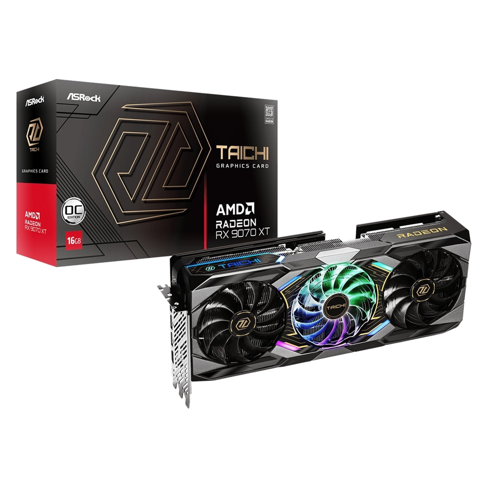ASRock AMD Radeon RX 9070 XT Taichi 16GB OC GDDR6 Graphics Card