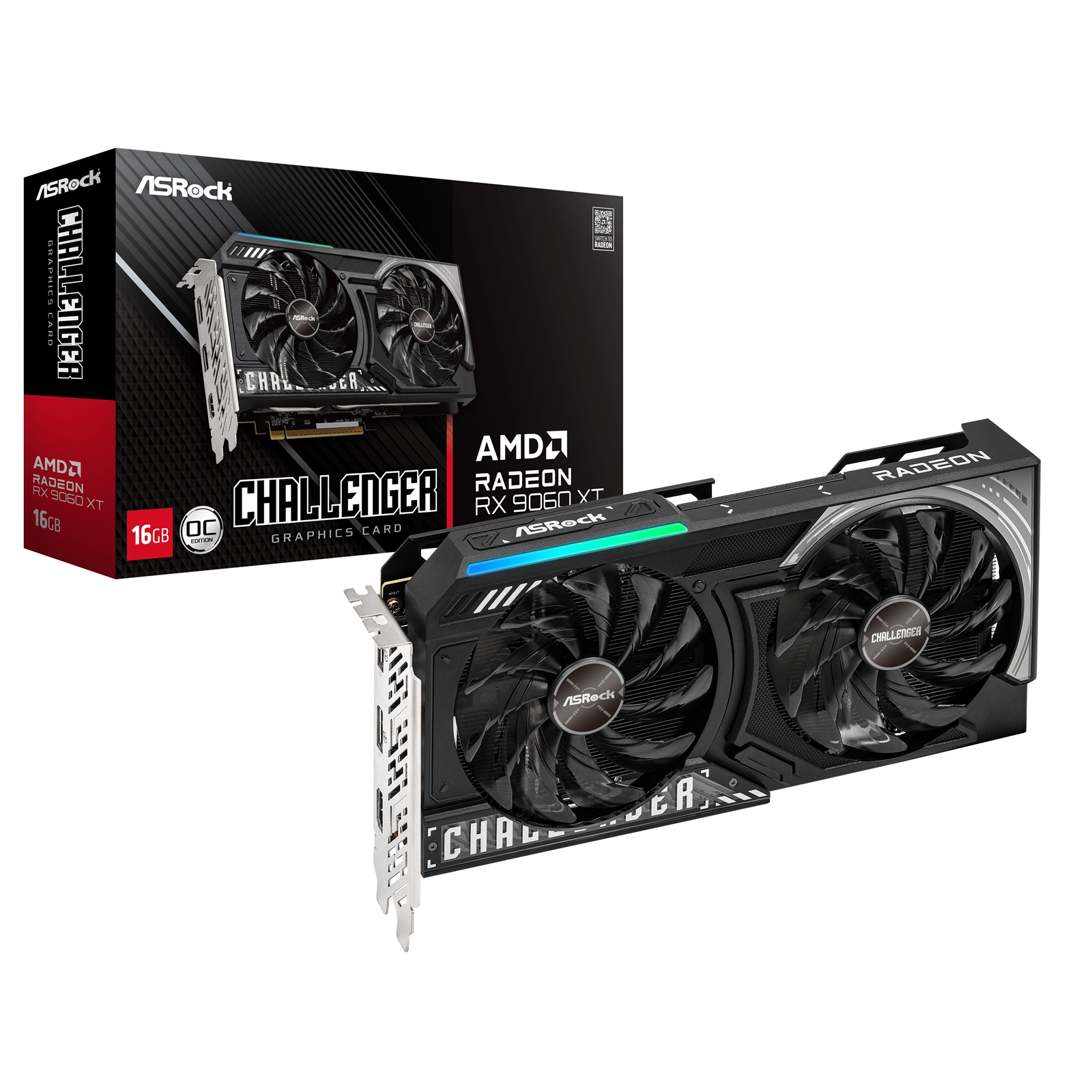 ASRock AMD Radeon RX 9060 XT Challenger OC 16GB GDDR6 Graphics Card