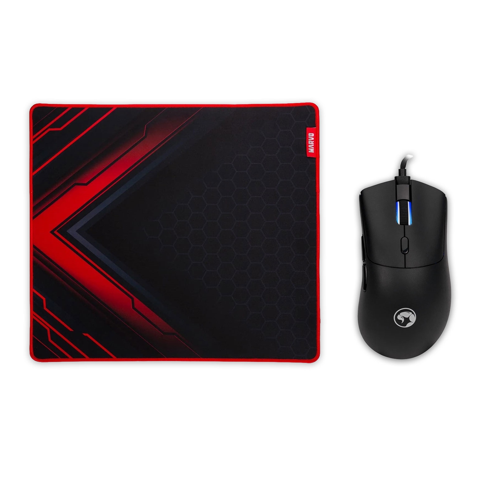 Marvo Scorpion G950 Niro 40 USB RGB Programmable Gaming Mouse (Black) + Marvo Scorpion G55 Blaze M Medium Size Non-Slip Microfibre Gaming Surface Mat (Black)