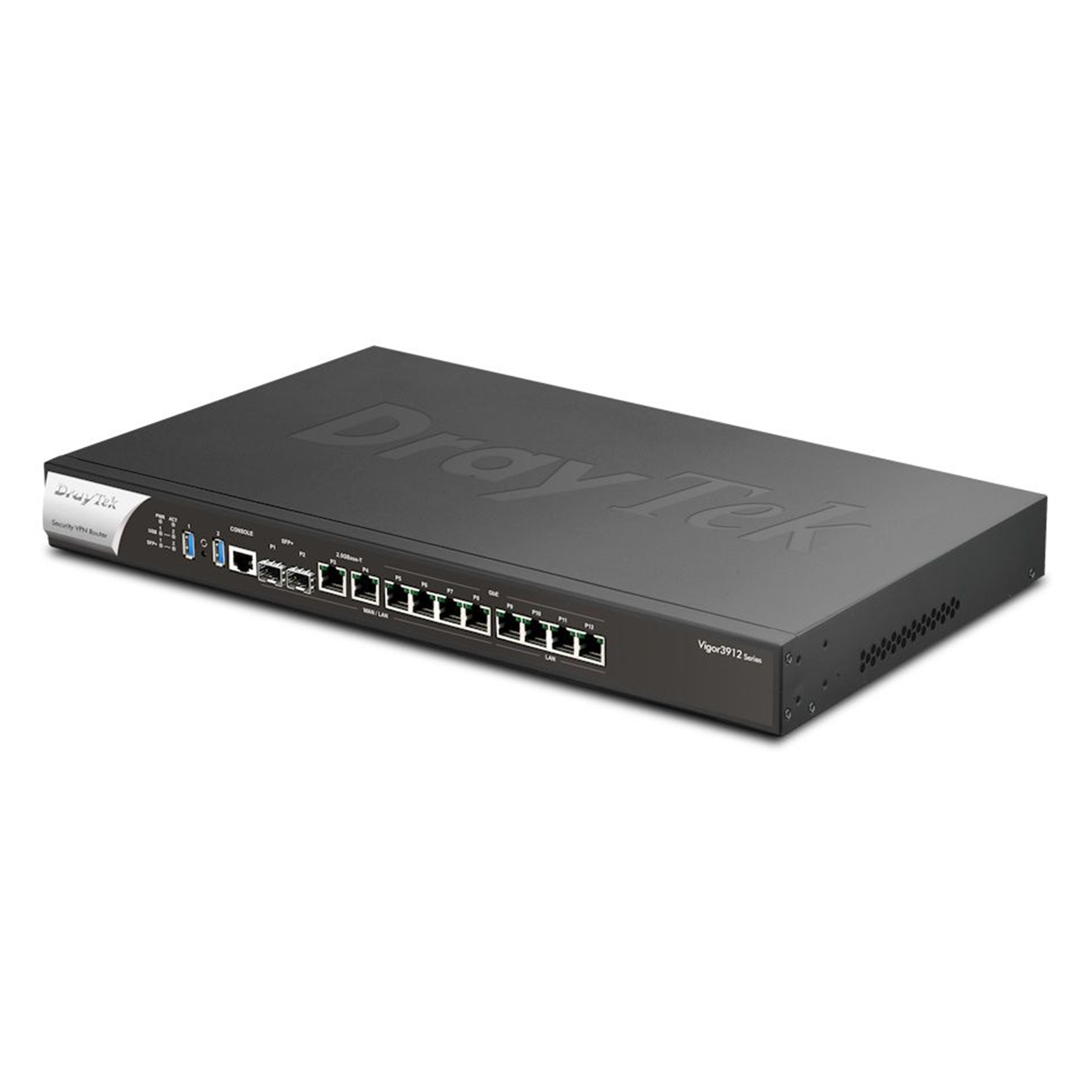 DrayTek V3912S-K Vigor 3912S Wired 12.5Gb Enterprise Grade Multi-WAN Firewall Router with 256GB SSD for Linux Applications