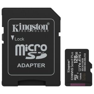 Kingston Canvas Select 128GB Micro SD UHS-I Flash Card with Adapter